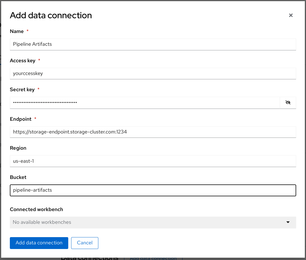 Add pipeline artifacts form