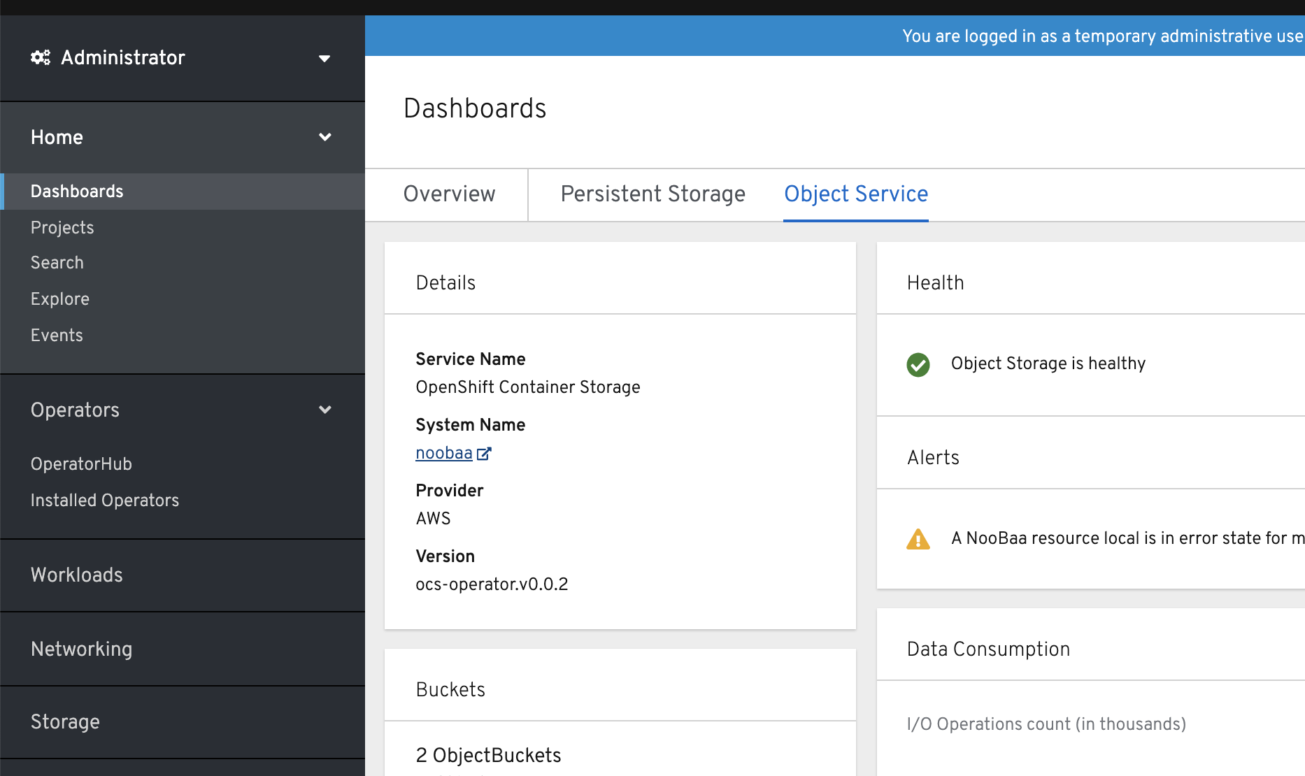 MCG object service noobaa link