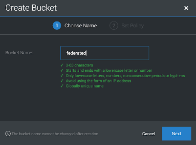 MCG stretching buckets create federated bucket