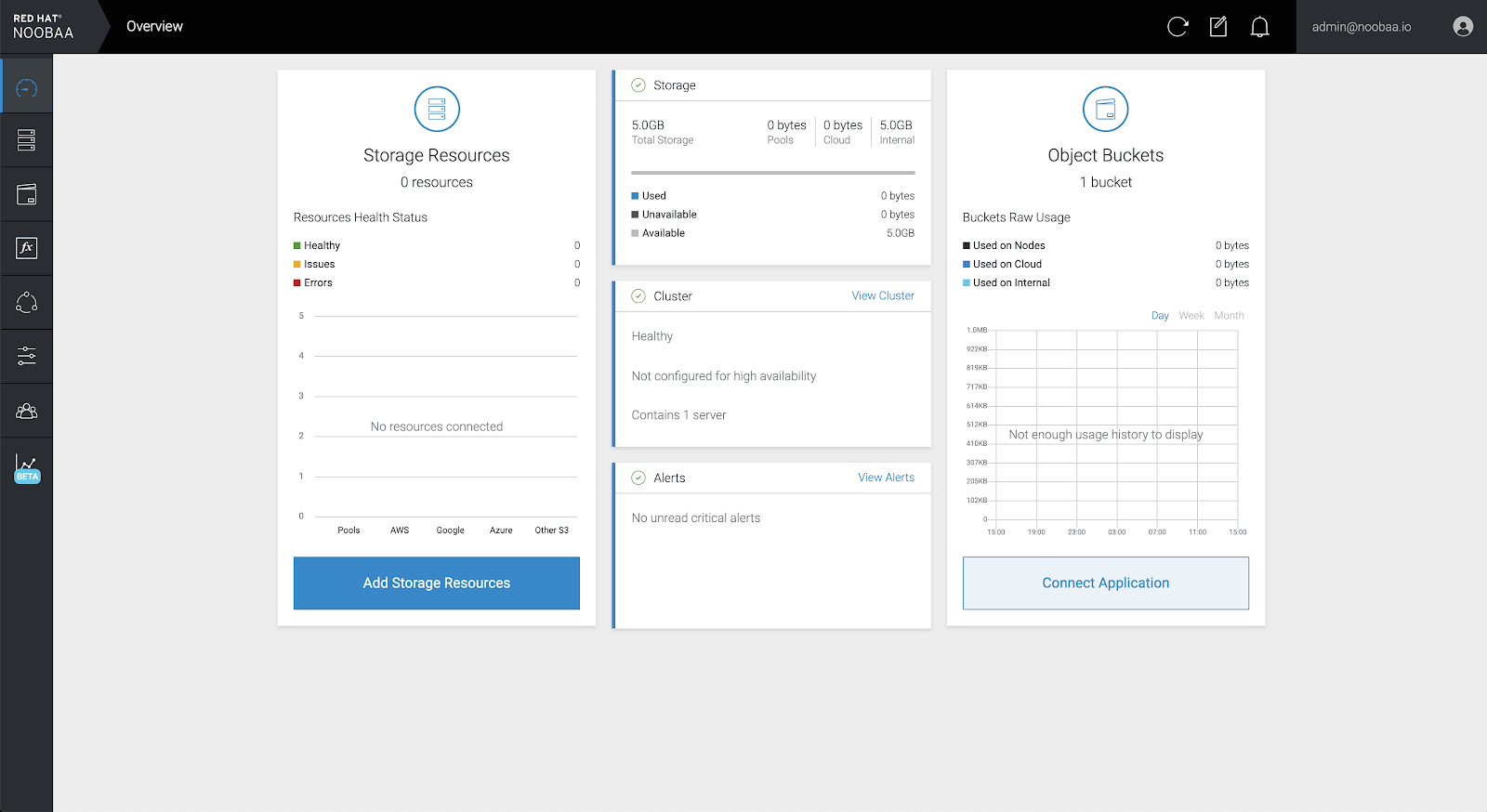 MCG add storage resources button