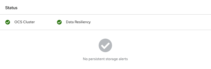 OCP storage dashboard showing the healthy OSD.