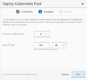 MCG deploy kubernetes pool configure