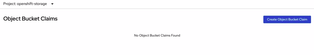 Create Object Bucket Claims page