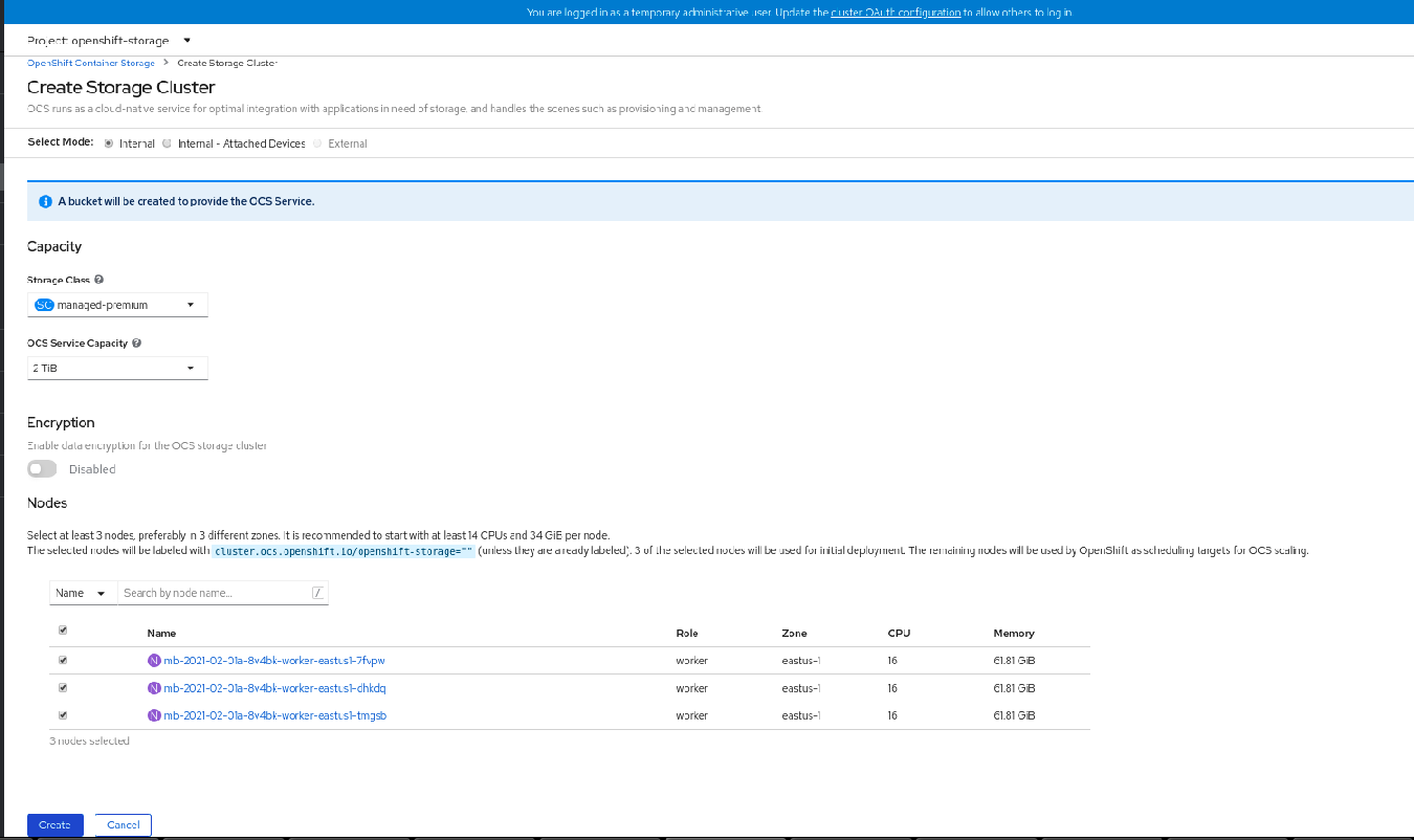 Screenshot of Create Cluster Service page where you can select mode of deployment.