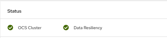 Screenshot of Health card in persistent storage dashboard