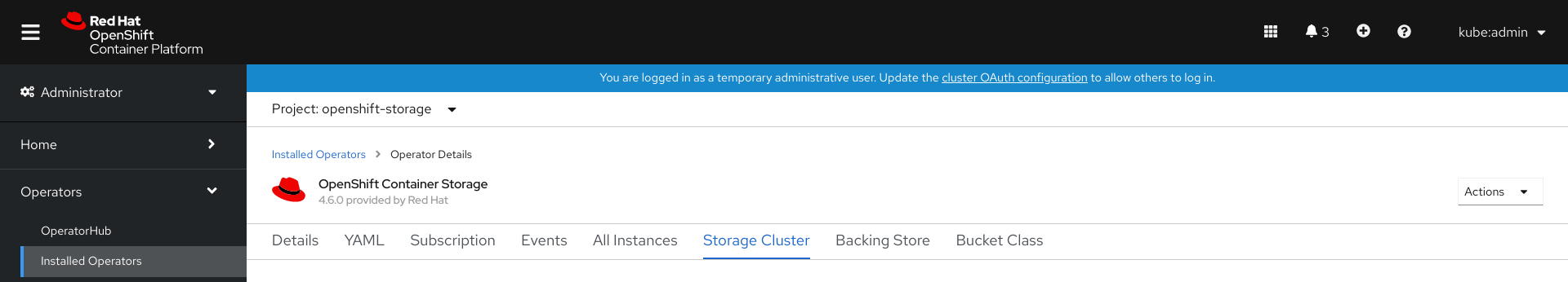 ocs Storage Cluster overview