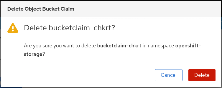 MCG delete object bucket claim