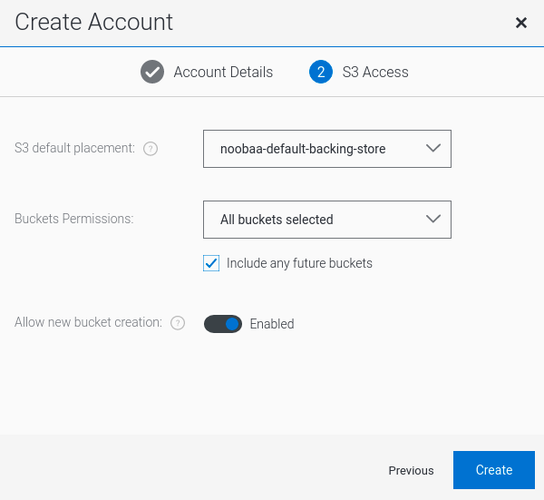 MCG create account s3 user2