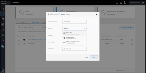 MCG add cloud connection