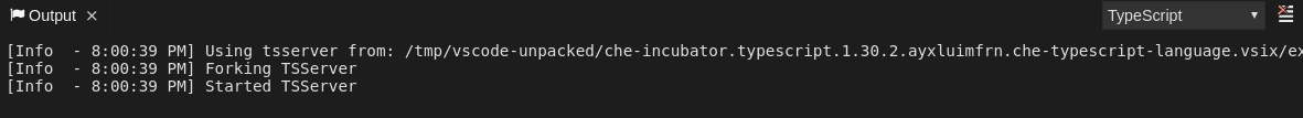viewing typescript logs output in the output panel