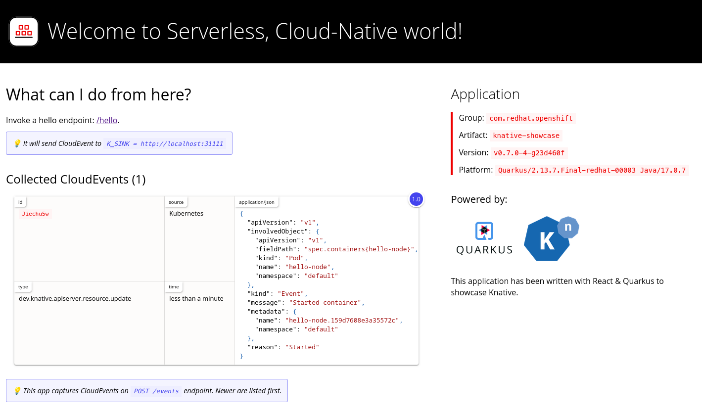 Example visualization of ApiServerSource event