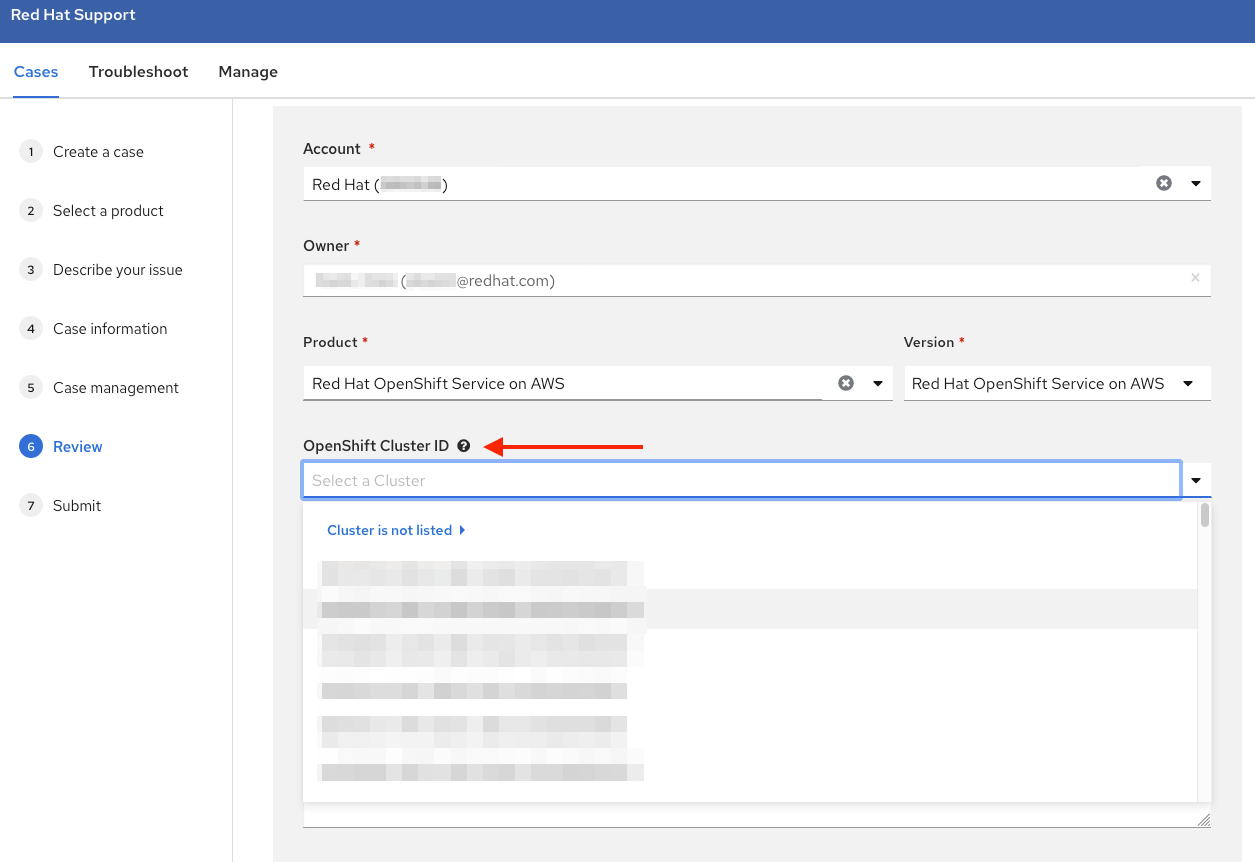 obtain support cluster id