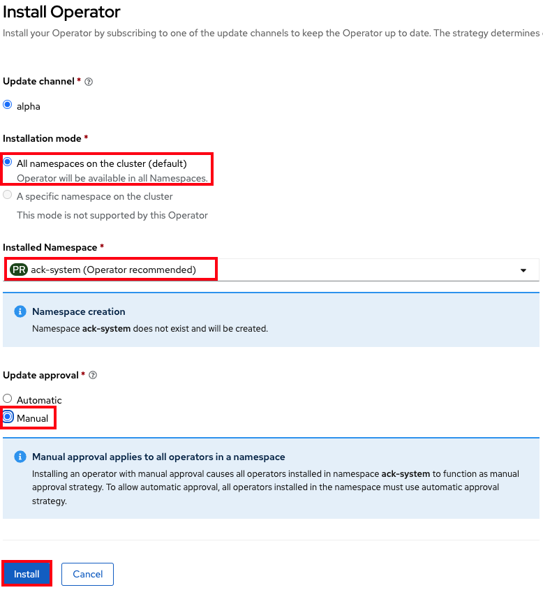 cloud experts deployment integrating ack install