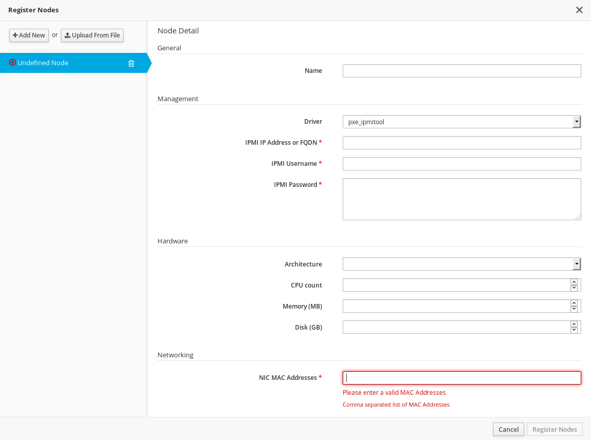 Register Nodes Window