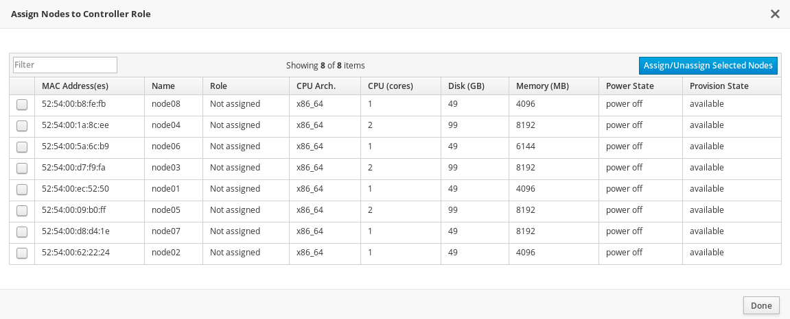 Assigning Nodes to a Role