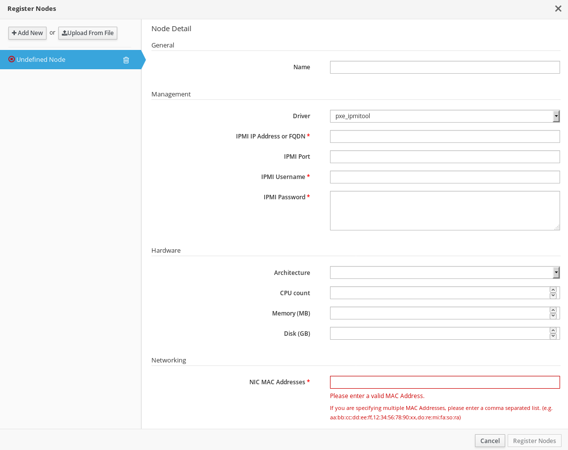 Register Nodes Window