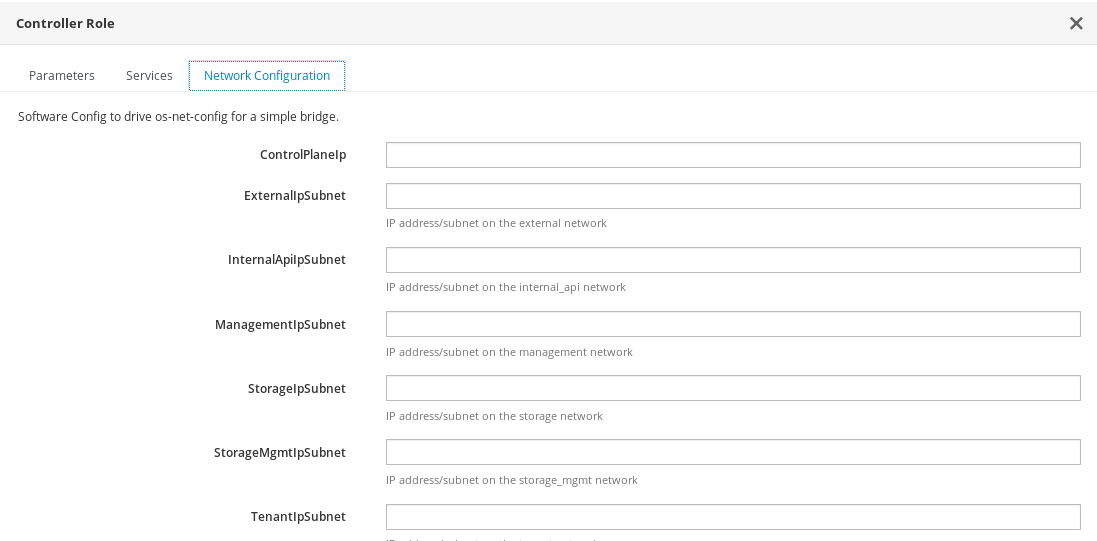 Network Configuration for a Role