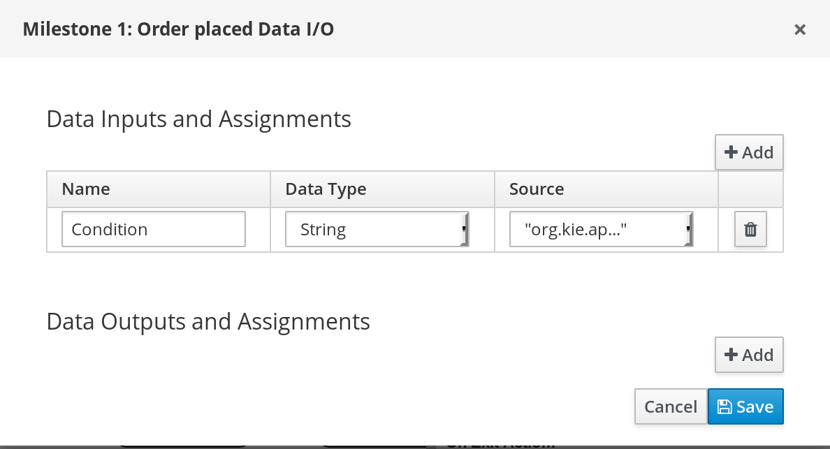 Milestone evaluation condition configuration