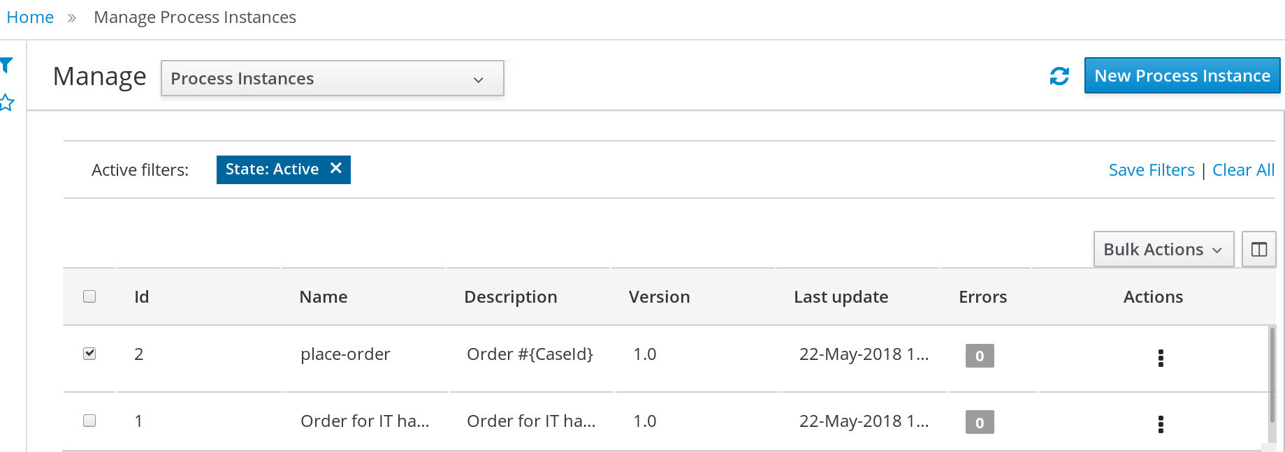 dynamic process instance