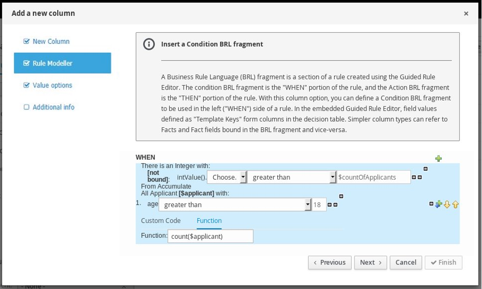 Condition BRL Fragment column for guided decision tables designer