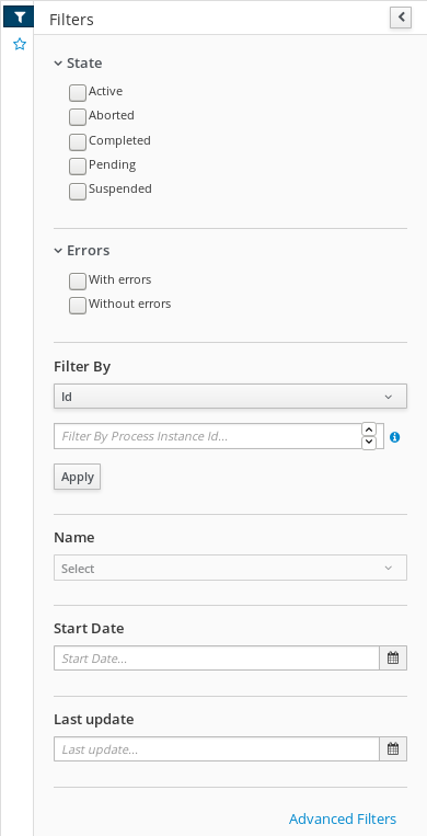 Filtering Process Instances - Default View