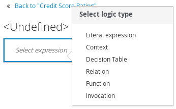 dmn decision boxed expression options