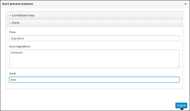 Inputting the order information in to the order form