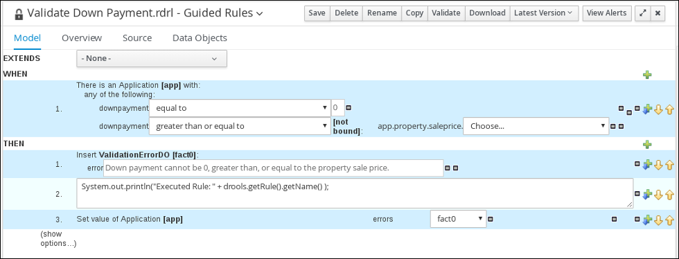 validate rules
