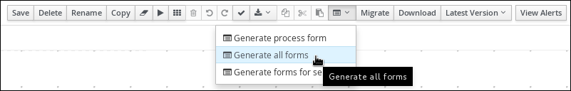 Selecting menu option to Generate all forms