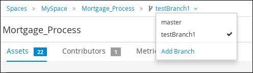 Selecting a branch menu