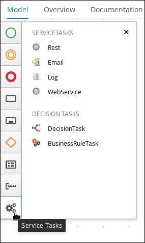 Service tasks in process designer