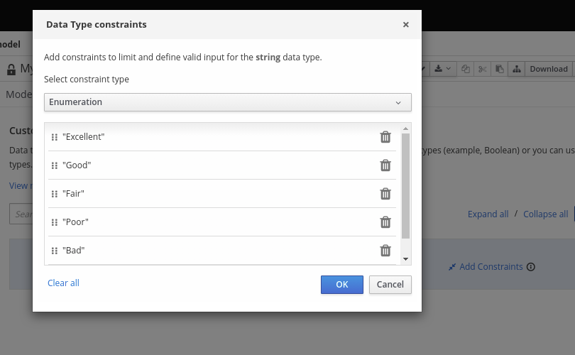 dmn custom data type constraints