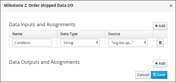 Order shipped ready I/O values