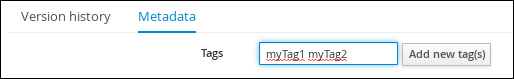 Creating Tags in Matadata view