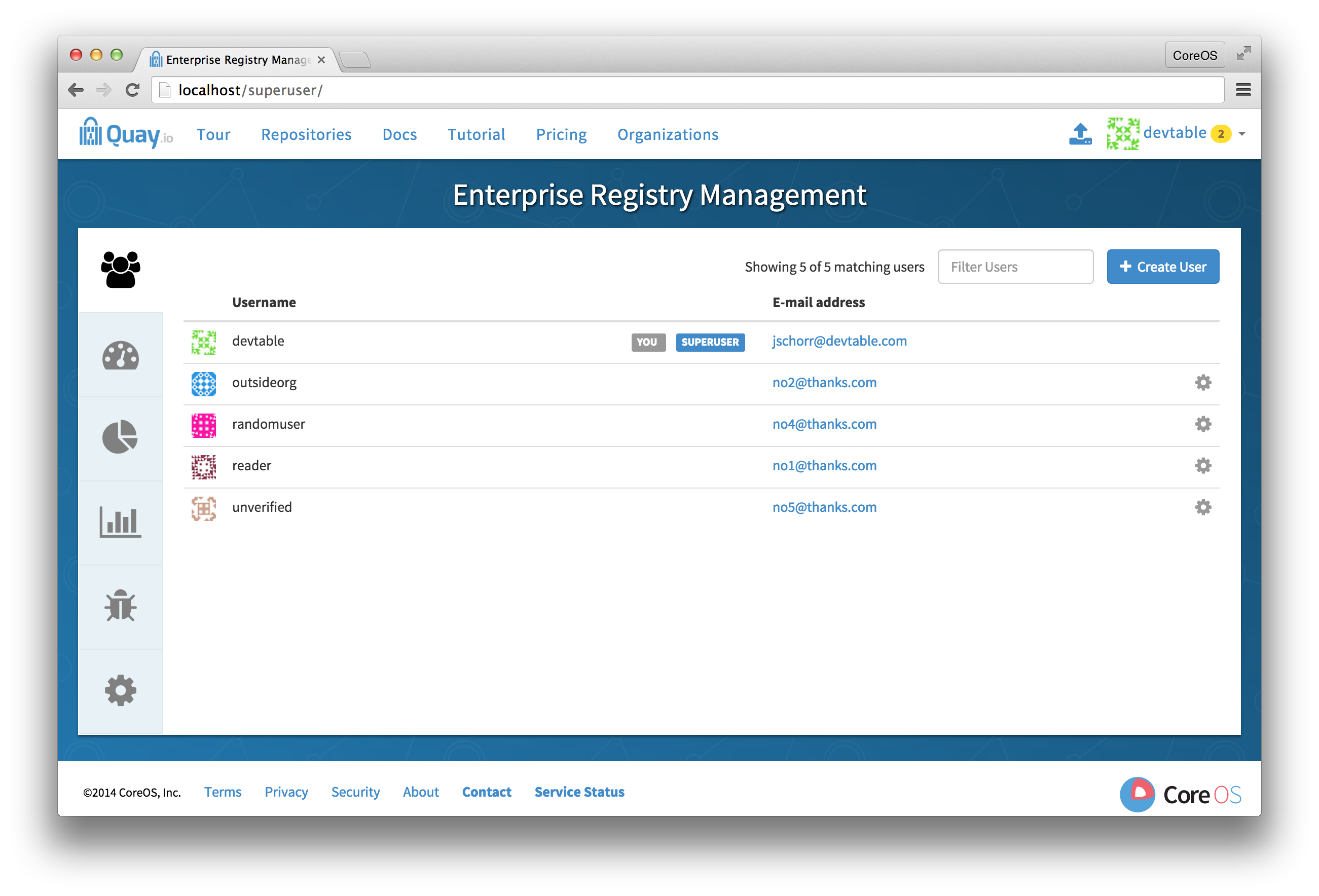 Log in as superuser to set up Clair scanning