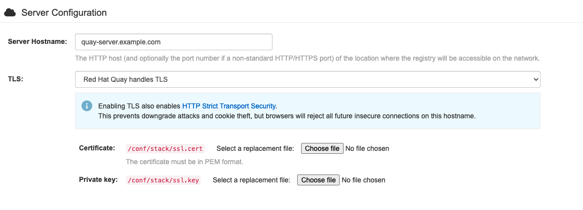 TLS configuration