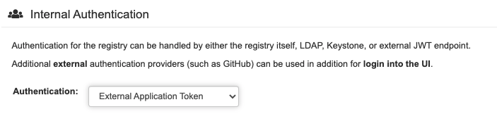 External application token authentication