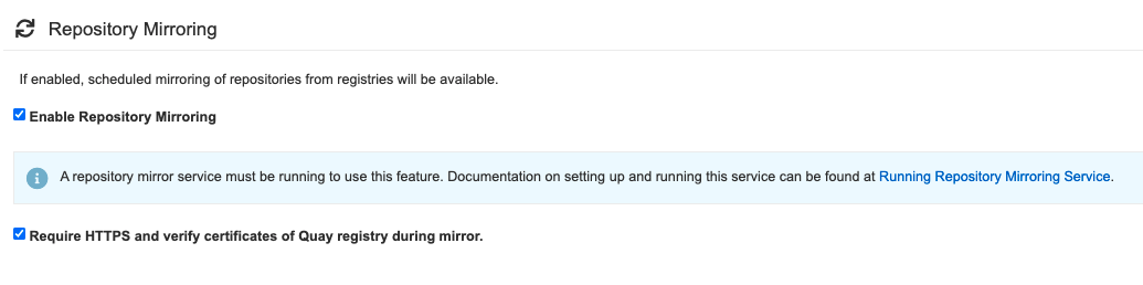 Repository mirroring configuration