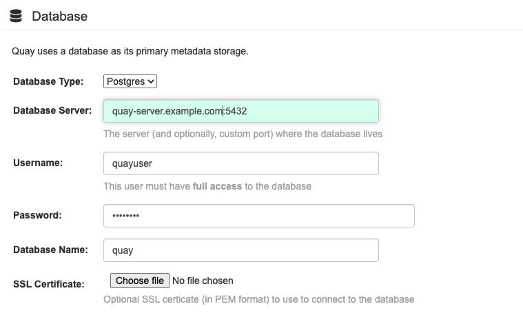 PostgreSQL configuration