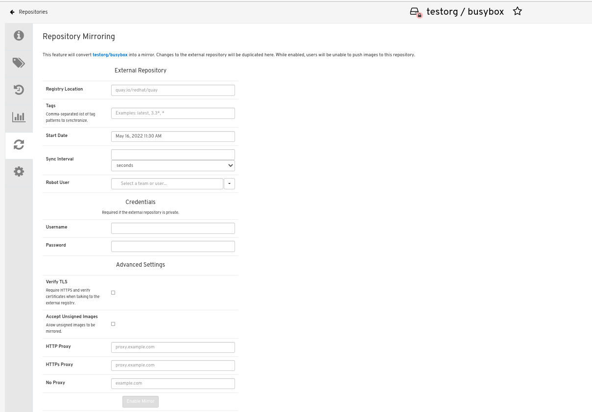 Repository mirroring