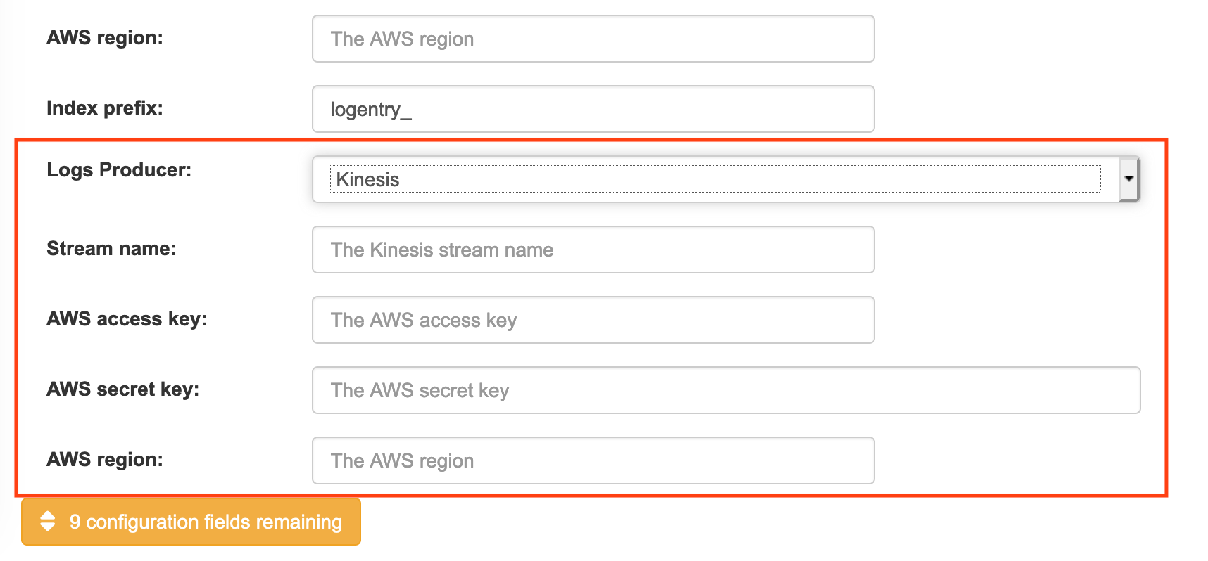 On AWS optionally set up an intermediate Kinesis stream