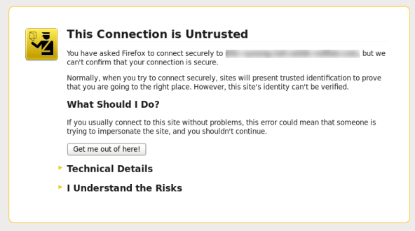 Untrusted Connection Warning