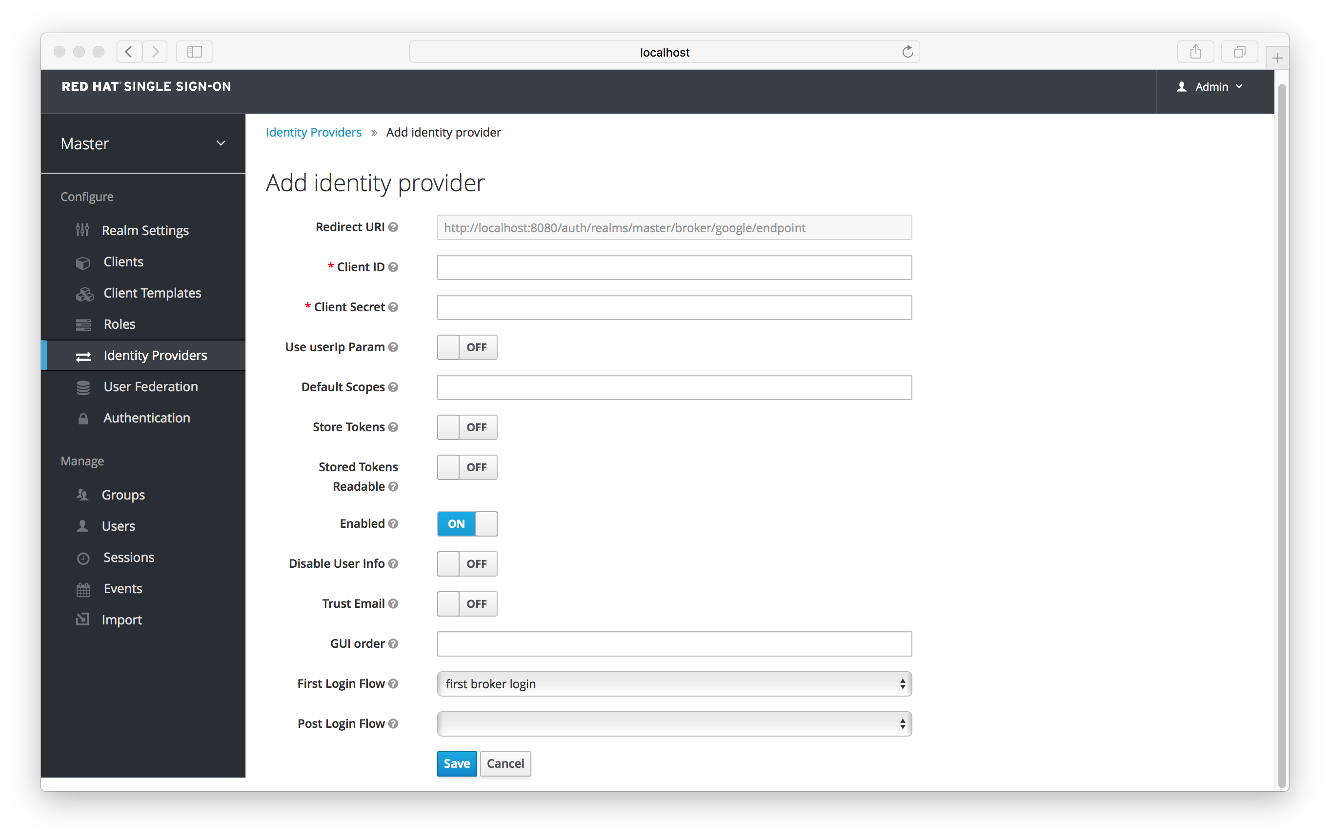 add identity provider