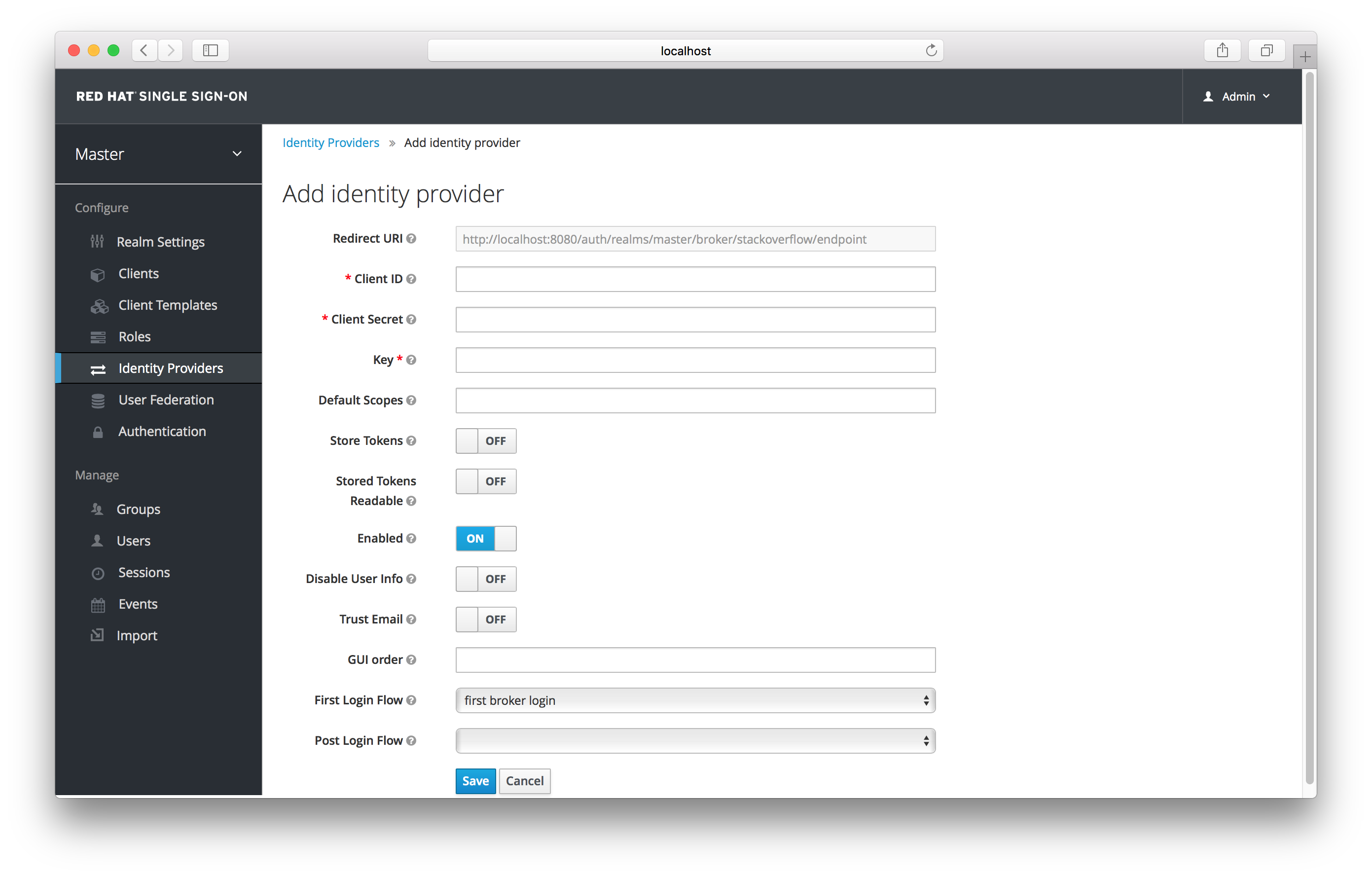 stack overflow add identity provider