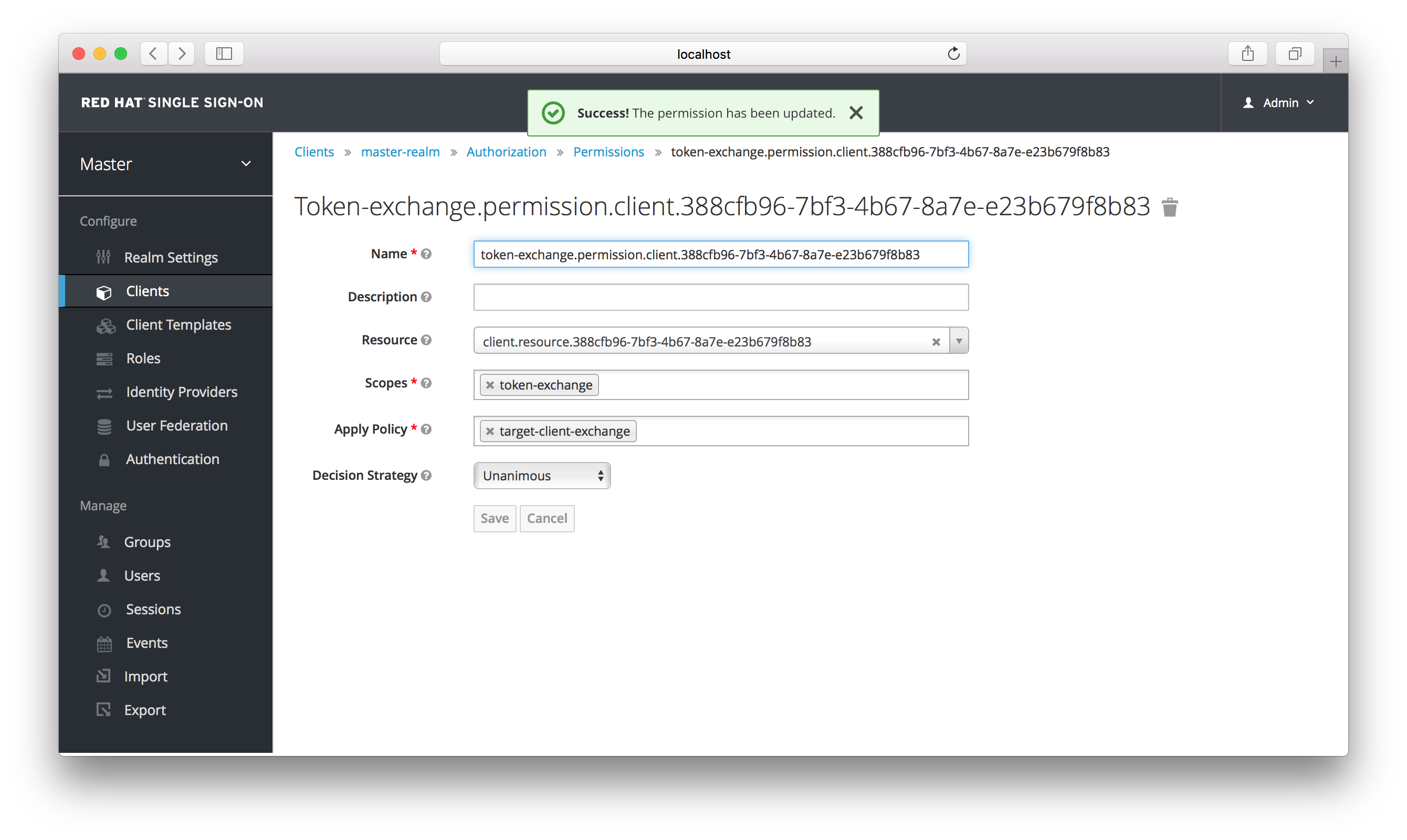 exchange target client exchange apply policy