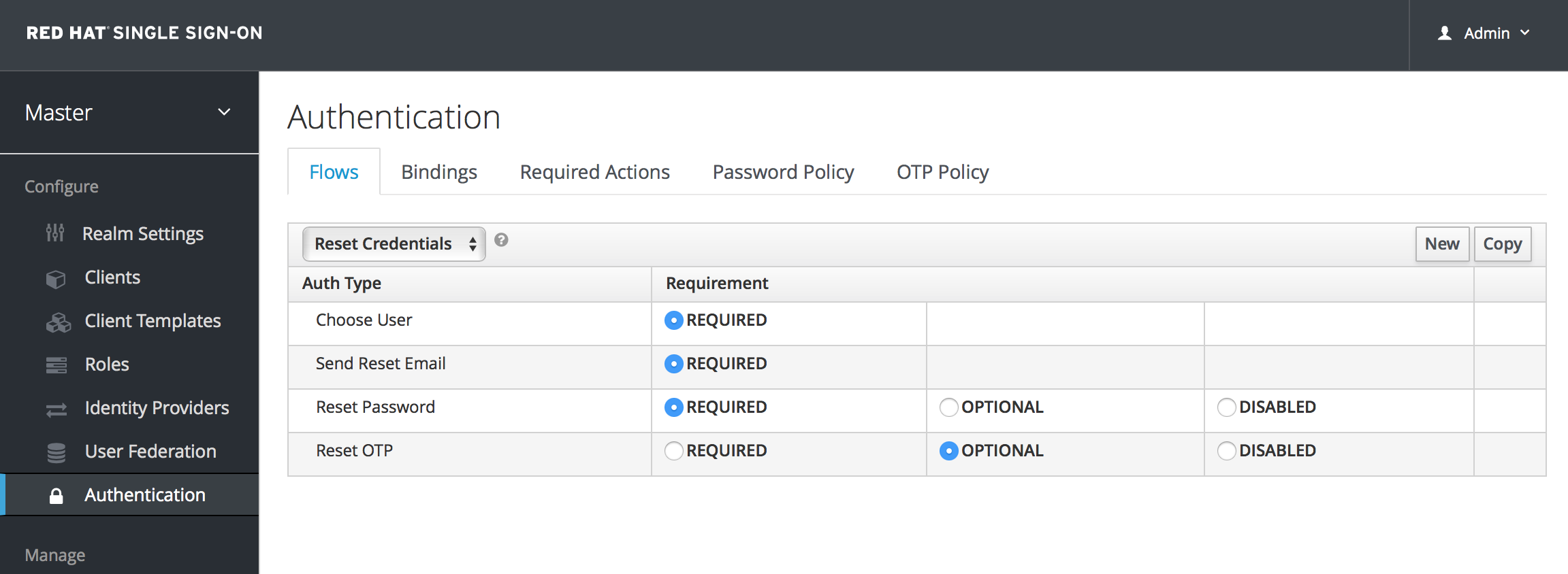 reset credentials flow