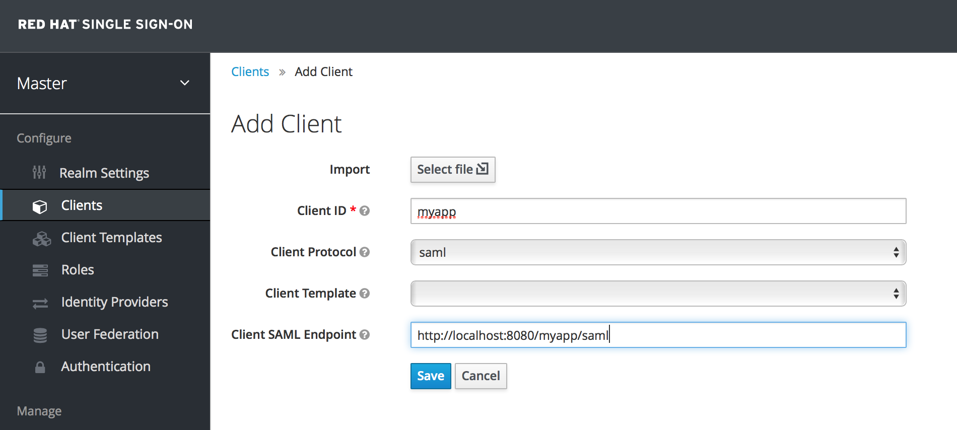 add client saml