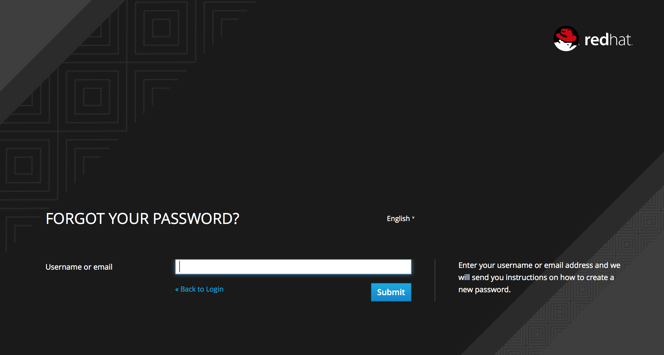 forgot password page