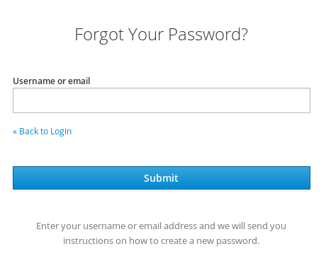 forgot password page