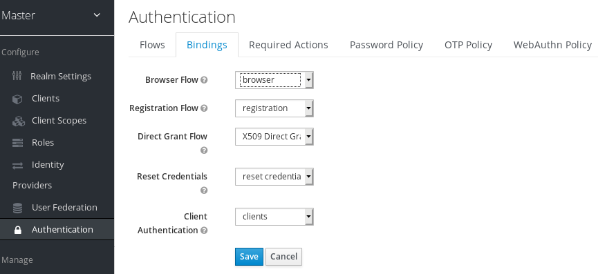 x509 directgrant flow bindings